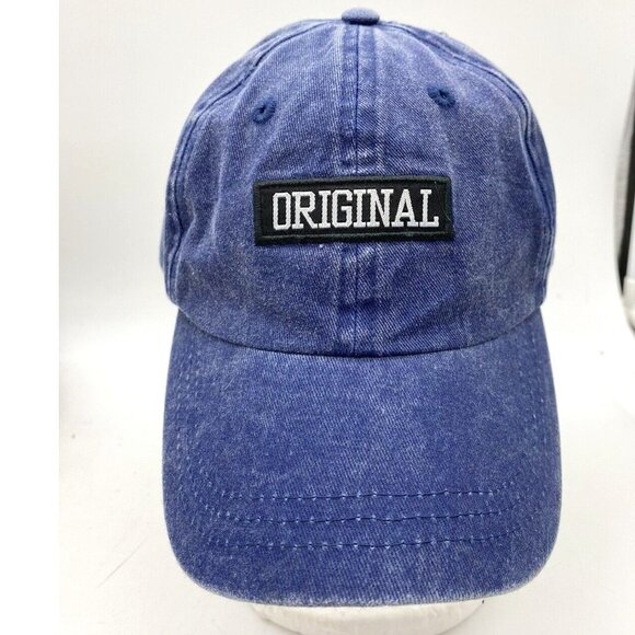 Original Ball Hat Cap Womens Blue Twill Adjustable Hook Loop Funny‎ Humor - Picture 1 of 11
